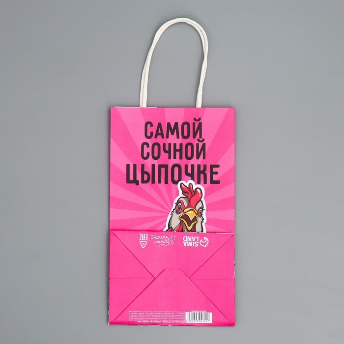 Пакет подарочный крафтовый, упаковка, «Цыпочка», 12 х 21 х 9 см Пакет подарочный крафтовый, упаковка, «Цыпочка», 12 х 21 х 9 см