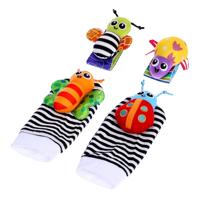 Набор погремушек «Носочки и браслетики», 4 шт Набор погремушек «Носочки и браслетики», 4 шт