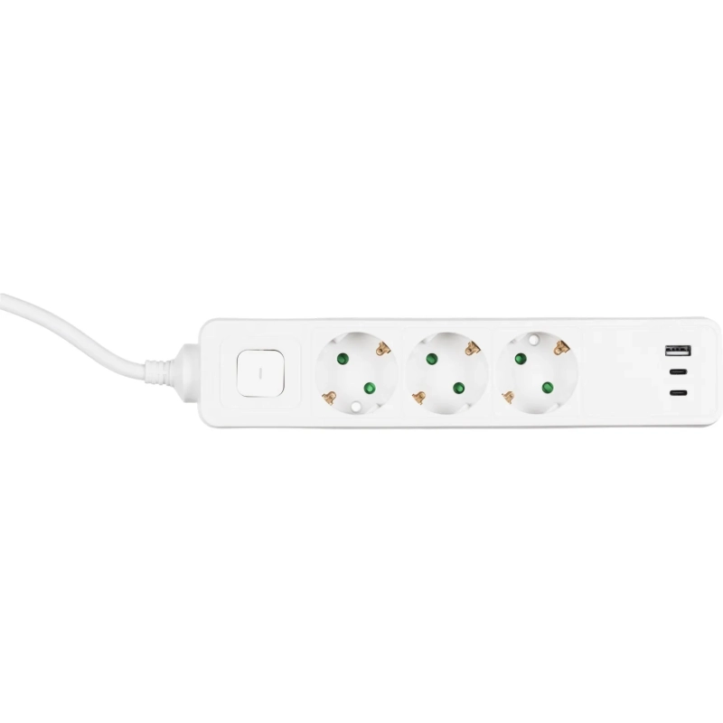 Сетевой фильтр BigTech CD3-1,4WU (3р/1,4м/USB-C/USB-A/16А/3680Вт белый)