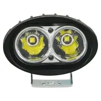 Фара светодиод. овальная, 2LED, дальний свет, 20Вт, 97x62x70мм, 12/24В, PLUS