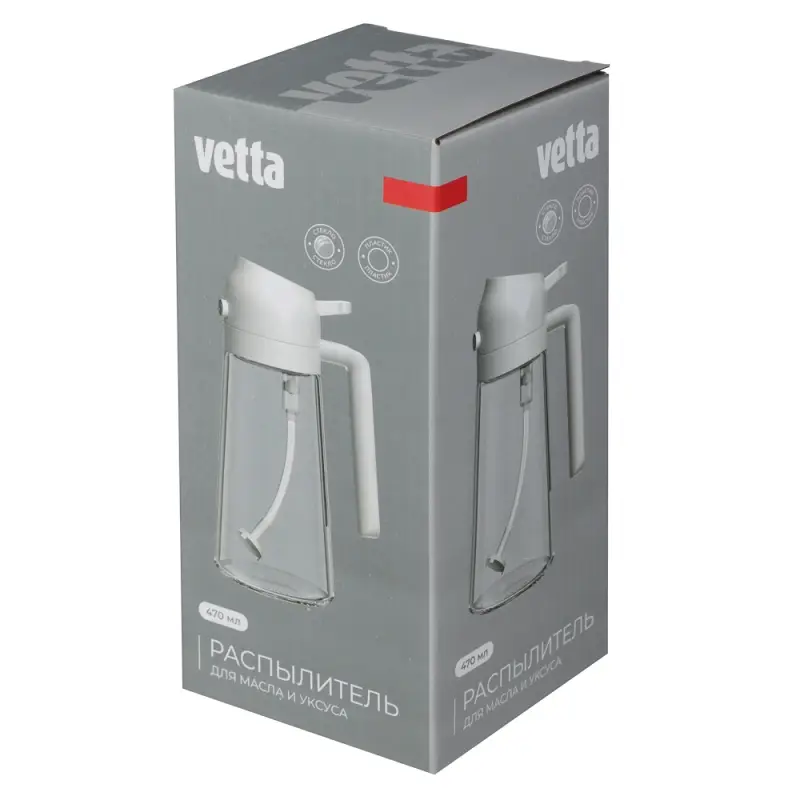 VETTA Распылитель для масла и уксуса, 470 мл, стекло, пластик, белый