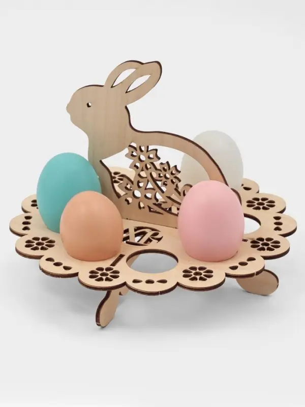 Подставка для яиц пасхальная Доляна &laquo;Зайчик&raquo;, 8 ячеек, 20&times;16 см, дерево