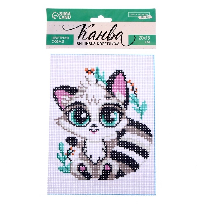 Канва для вышивки крестиком «Енотик озорник», 20 х 15 см Канва для вышивки крестиком «Енотик озорник», 20 х 15 см