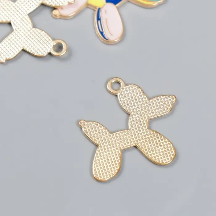 Декор для творчества металл "Надувной шарик - собака" эмаль 2,5х2,6 см