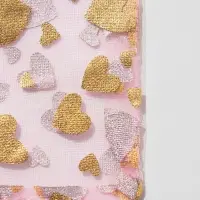 Набор мешочков подарочных 100шт.  "Сердечки", 10*12, цвет розовый с золотом (4621385)