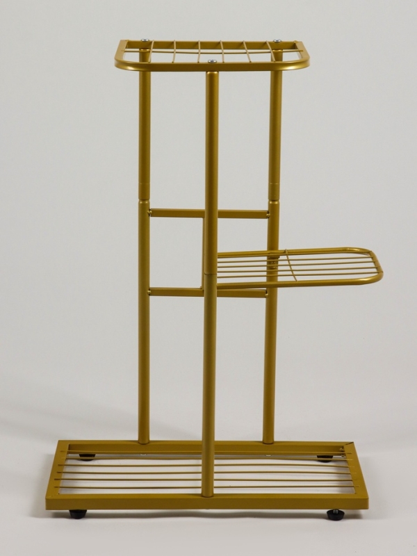 Подставка для цветов Greengo, 3 полки, 43 × 22 × 57 см, напольная, металл, цвет золотой Подставка для цветов Greengo, 3 полки, 43 × 22 × 57 см, напольная, металл, цвет золотой