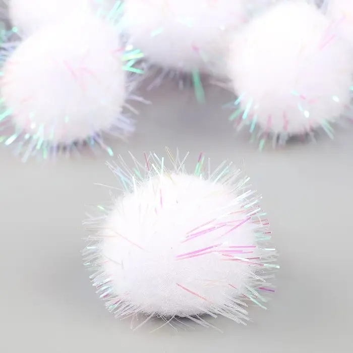 Набор деталей для декора «Бомбошки с блеском», набор 18 шт., размер 1 шт — 2,5 см, цвет белый перламутр