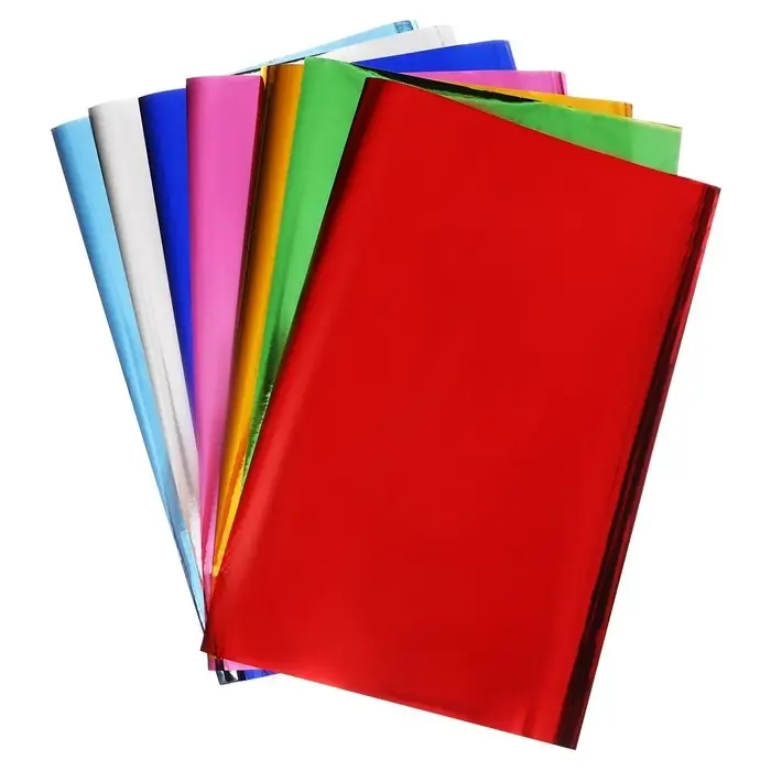 Набор бумаги зеркальной А4, 8 листов, 8 цветов, 80 г/м2