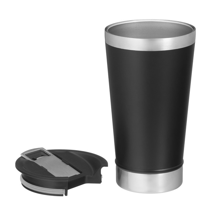 Термостакан пивной, 600 мл, Beer, открывашка, черный Термостакан пивной, 600 мл, Beer, открывашка, черный