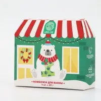 Бомбочки для ванны в домике «Медведь», набор 6 шт х 40 г, URAL LAB