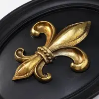 Панно интерьерное полистоун "Геральдическая лилия" чёрный с золотом 20х2,5х26,2 см