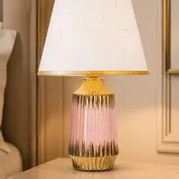 Лампа настольная RISALUX &laquo;Нереа&raquo;, Е14, 40 Вт, розово-золотистая, 24&times;24&times;40 см