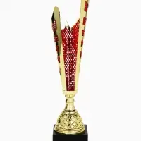Кубок 187 С, наградная фигура, золото, подставка мрамор, 37&times;8.5&times;8.5 см