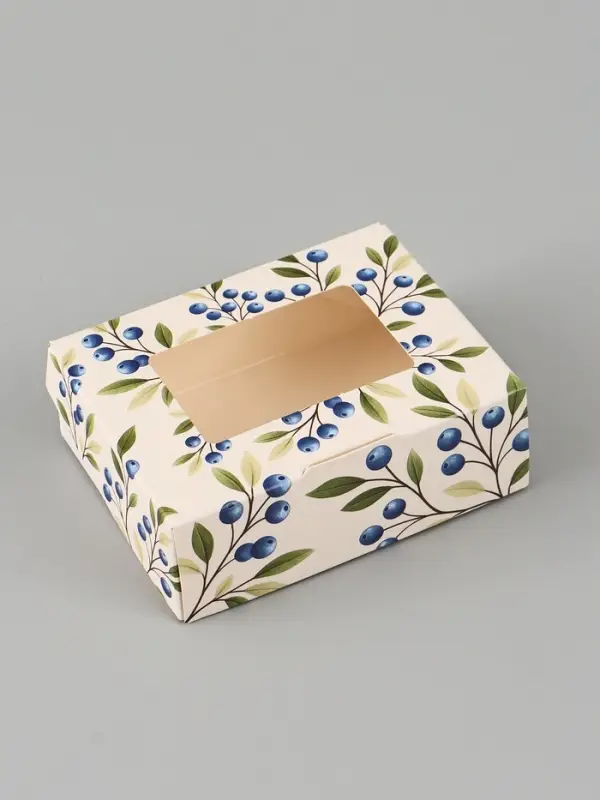 Коробка подарочная с окном &laquo;Ягоды&raquo;, 10&times;8&times;3.5 см, самосборная