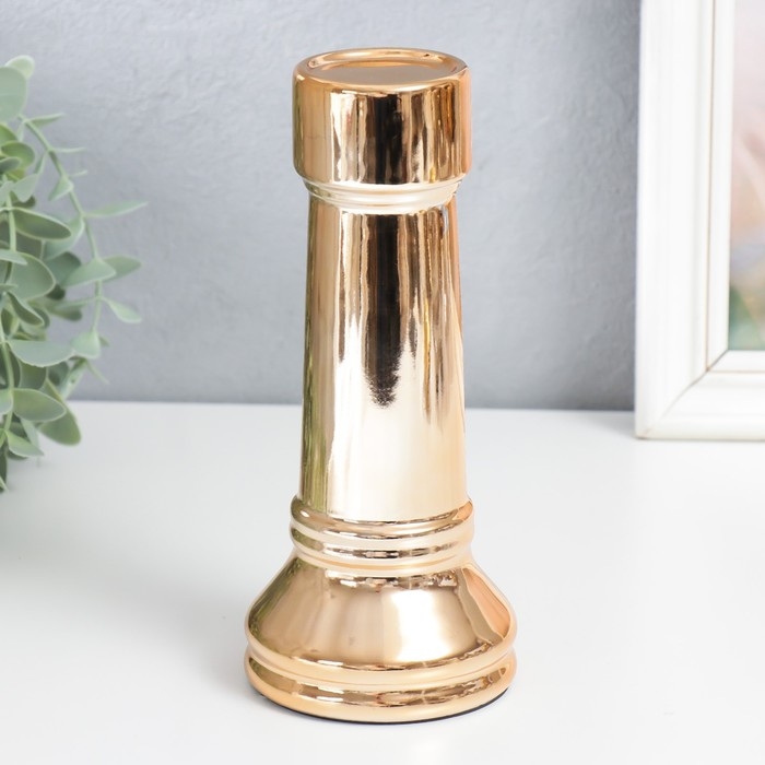 Сувенир керамика  Сувенир керамика "Шахматная фигура. Ладья" золото 20х8,8х8,8 см