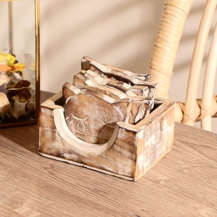 Подставка под горячее Подставка под горячее "Кошка" (набор 6 штук) 12*9*8.5 см