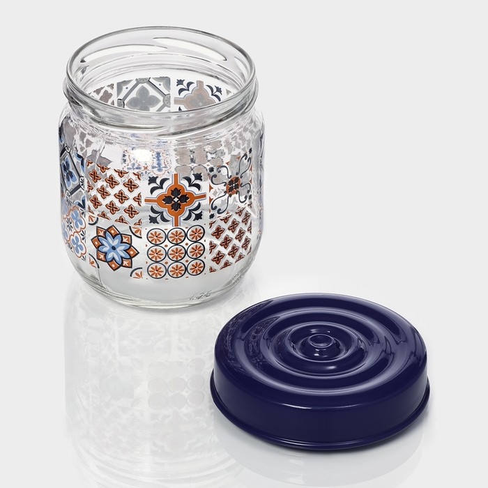 Банка стеклянная для сыпучих продуктов «Мозаика», 425 мл