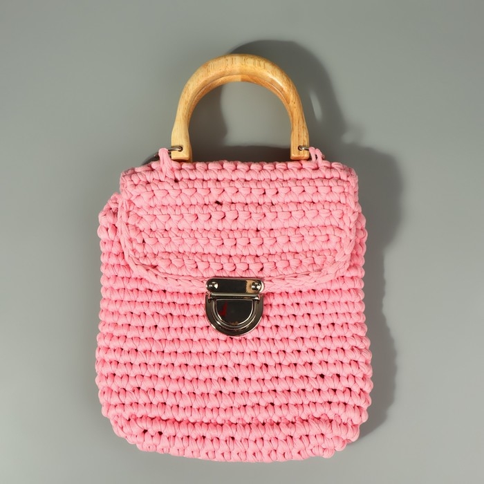 Ручки для сумки деревянные, с полукольцами, 10,3 × 8 см, 2 шт, цвет бежевый/серебряный Ручки для сумки деревянные, с полукольцами, 10,3 × 8 см, 2 шт, цвет бежевый/серебряный