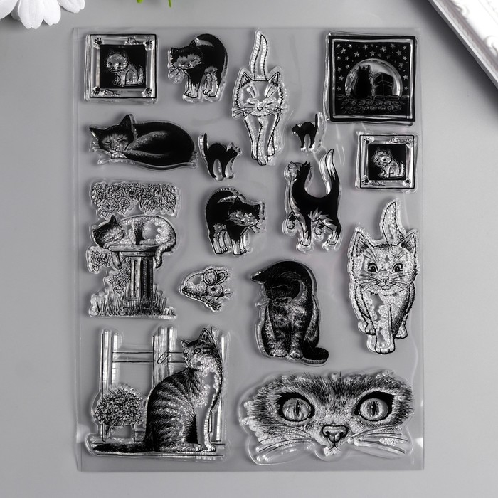 Штамп для творчества силикон Штамп для творчества силикон "Котята" 18х14 см