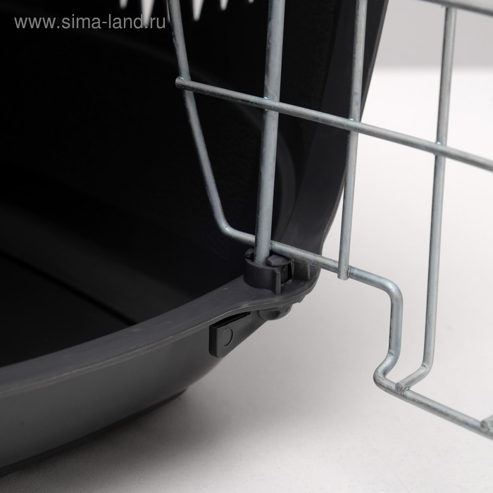 Переноска для животных до 12 кг  Переноска для животных до 12 кг "Пижон" 49х33х32см, металлическая дверь, бело-серая