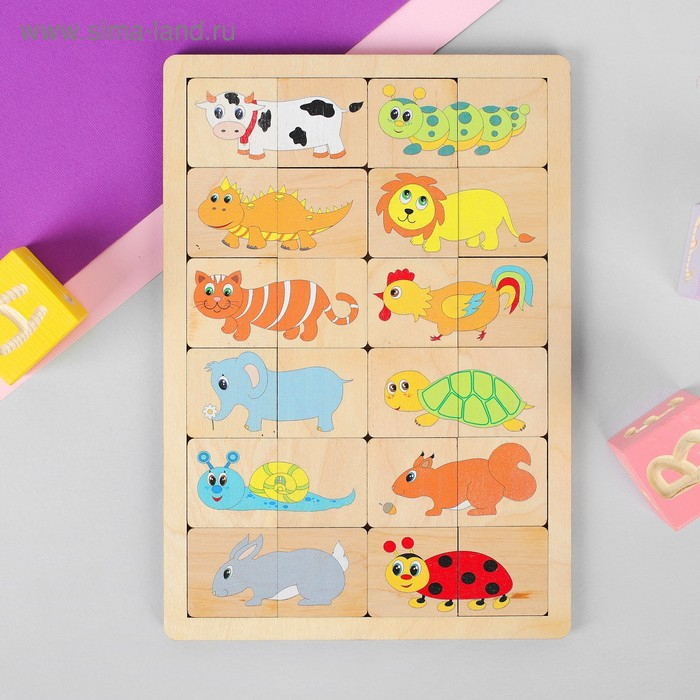 Игра развивающая деревянная &laquo;Весёлые половинки&raquo;