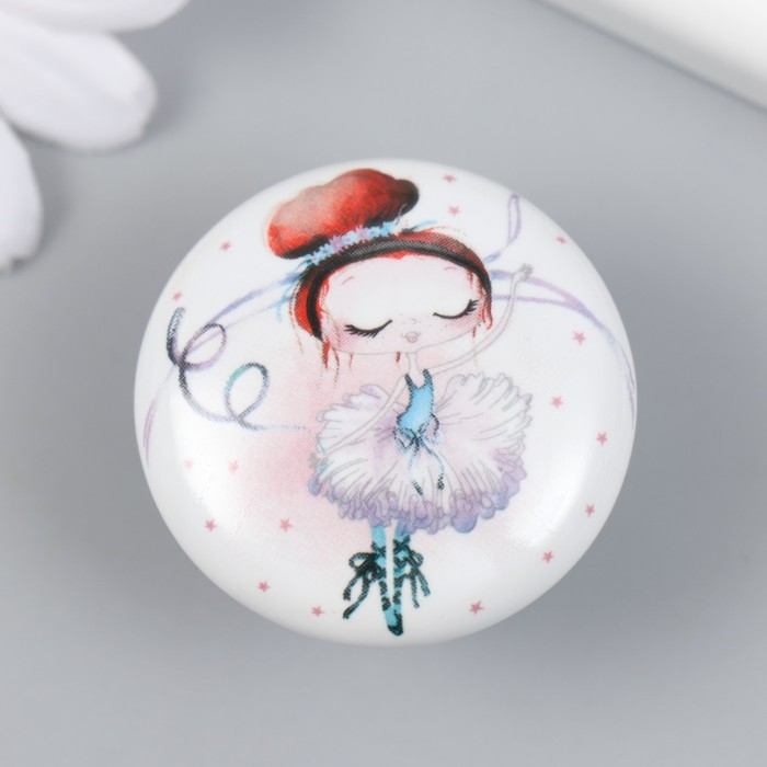 Ручка для шкатулки керамика, металл Ручка для шкатулки керамика, металл "Балерина" 3,8х3,8х2,8 см