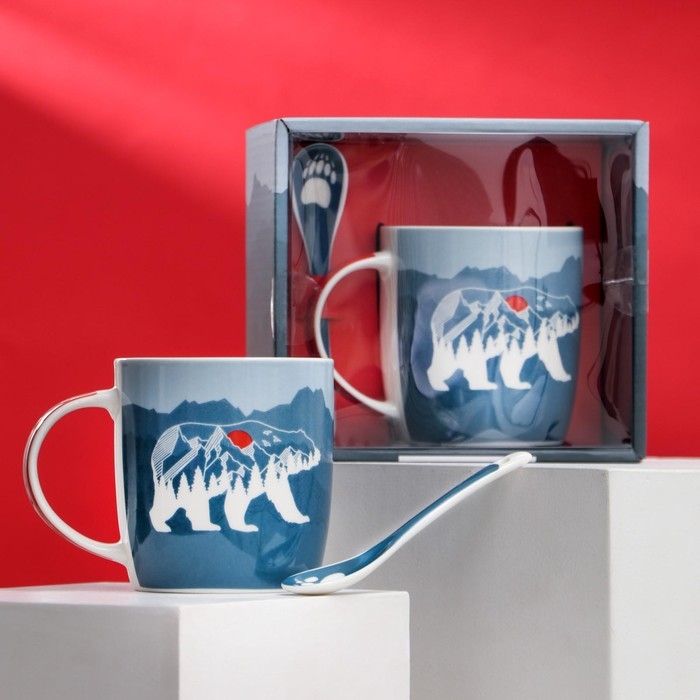 Набор керамический &laquo;Лучший дедушка&raquo;, кружка 350 мл, ложка