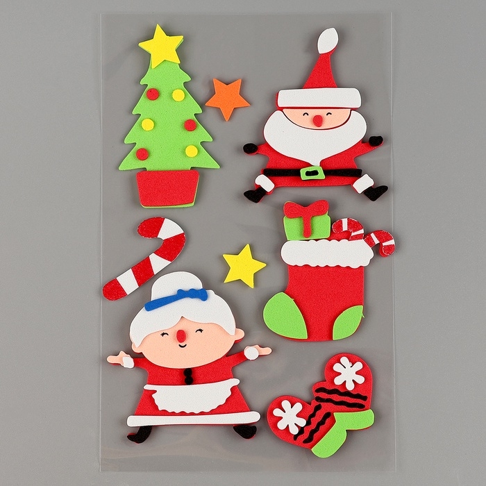 Набор наклеек из EVA  Набор наклеек из EVA "Новый год", 8 шт