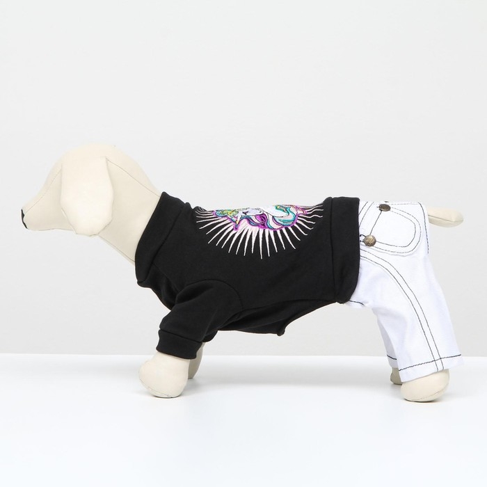 Комбинезон Комбинезон "Единорог", размер 18 (ДС 40 см, ОГ 50 см, ОШ 38 см), чёрно-белый