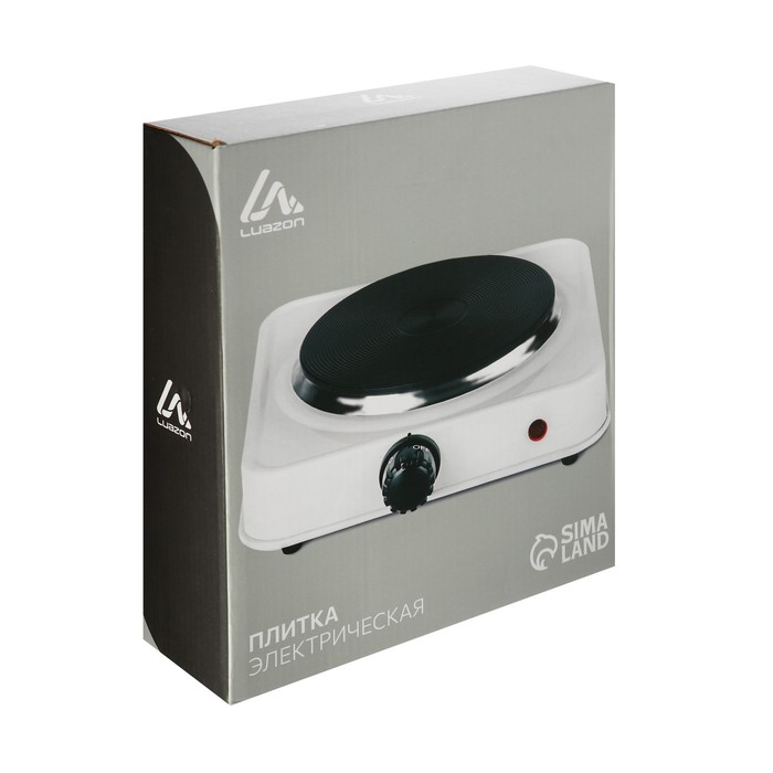 Плитка электрическая Luazon LHP-002, 1 конфорка, 1000 Вт, нагреватель диск, белая Плитка электрическая Luazon LHP-002, 1 конфорка, 1000 Вт, нагреватель диск, белая