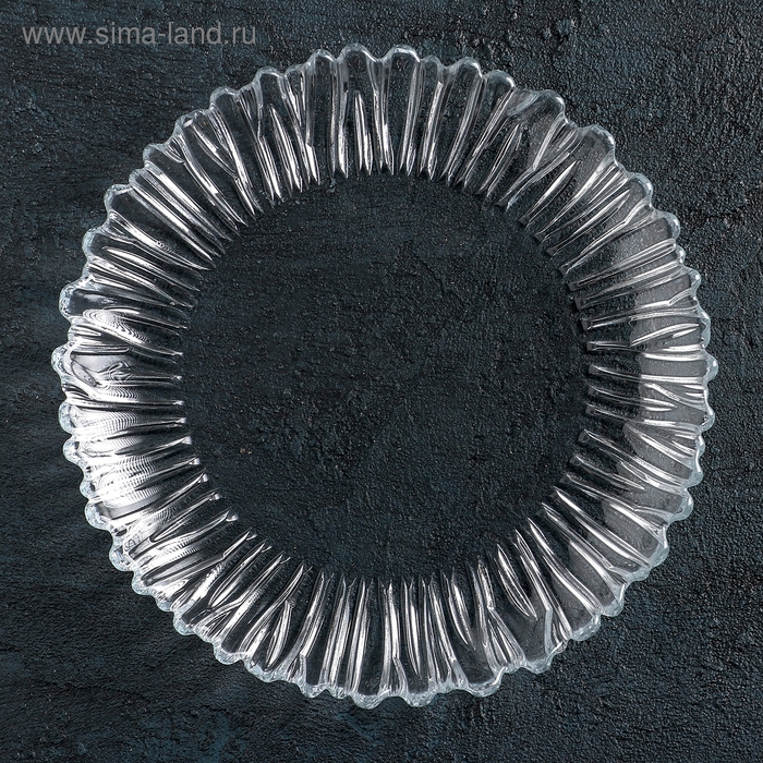 Тарелка стеклянная Aurora, d=20,5 см, цвет прозрачный Тарелка стеклянная Aurora, d=20,5 см, цвет прозрачный