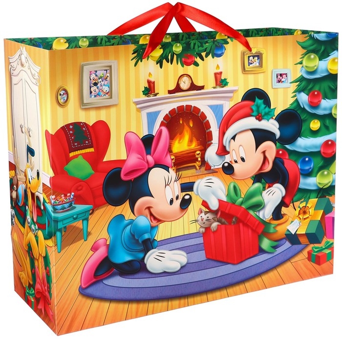 Новый год. Пакет подарочный Новый год. Пакет подарочный "С Новым годом!" 49х40х11 см, Микки Маус