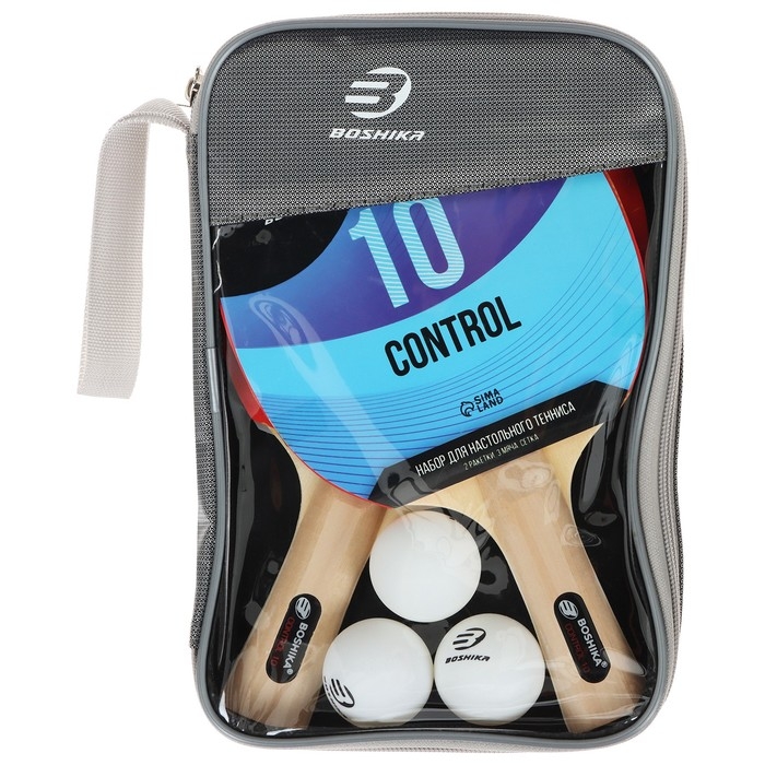 Набор для настольного тенниса BOSHIKA Control 10: 2 ракетки,3 мяча, губка 1.5 мм, коническая ручка Набор для настольного тенниса BOSHIKA Control 10: 2 ракетки,3 мяча, губка 1.5 мм, коническая ручка