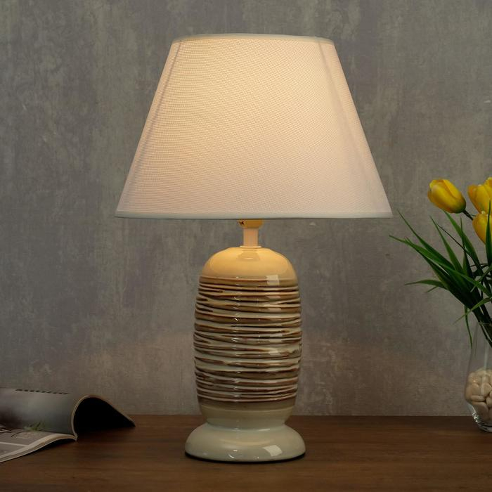 Лампа настольная 08948/1 E14 40Вт белый-кофе 25х25х38 см RISALUX