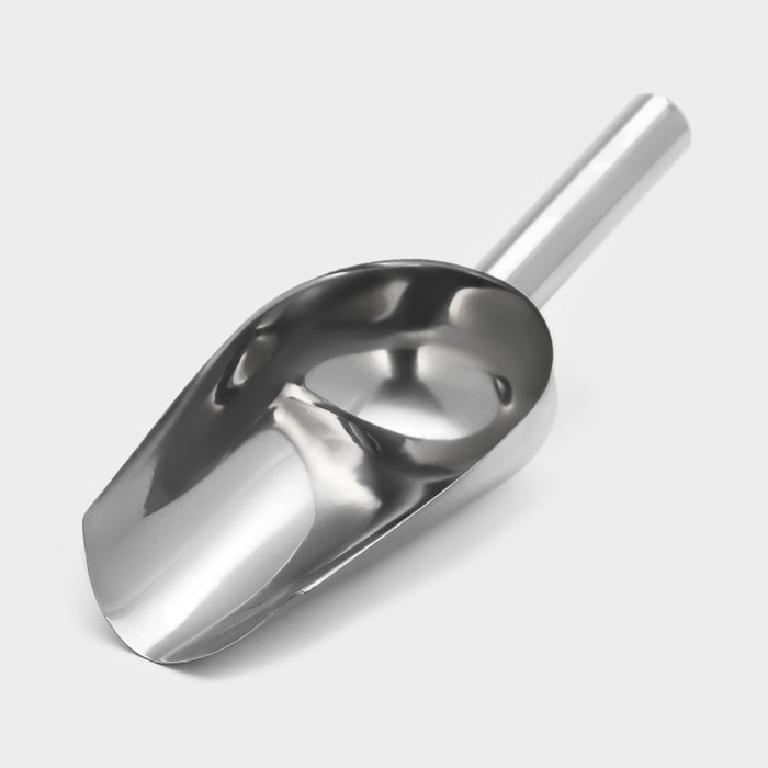 Совок из нержавеющей стали для льда и сыпучих продуктов, 200 мл, 22×8 см, цвет хромированный Совок из нержавеющей стали для льда и сыпучих продуктов, 200 мл, 22×8 см, цвет хромированный