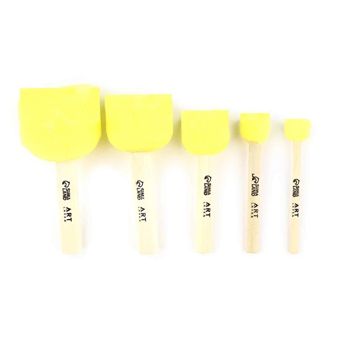 Кисть для рисования спонж набор 5 шт. «Фрида» деревянная ручка Кисть для рисования спонж набор 5 шт. «Фрида» деревянная ручка