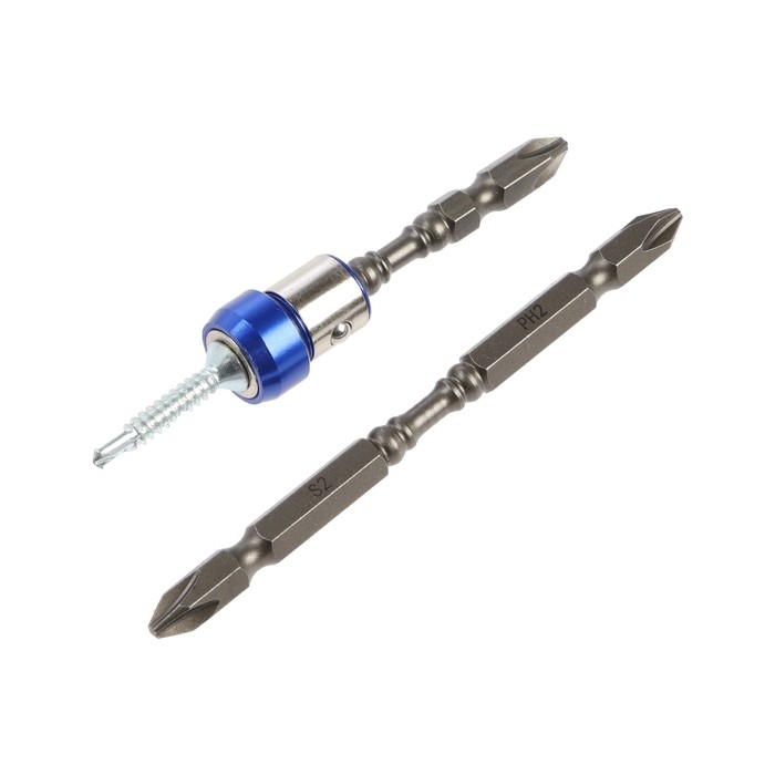 Набор бит ТУНДРА, сталь S2, круглый магнит, двухсторонняя, PH2 х 65 и 100 мм, 2 шт. Набор бит ТУНДРА, сталь S2, круглый магнит, двухсторонняя, PH2 х 65 и 100 мм, 2 шт.