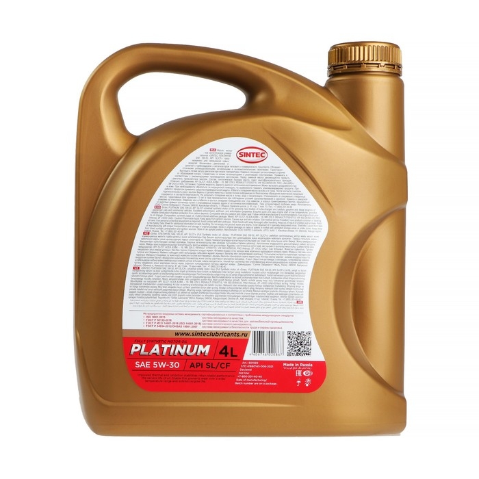 Моторное масло Sintec Platinum 7000 5W-30 SN/CF, синтетика, 801939/600144, 4 л Моторное масло Sintec Platinum 7000 5W-30 SN/CF, синтетика, 801939/600144, 4 л