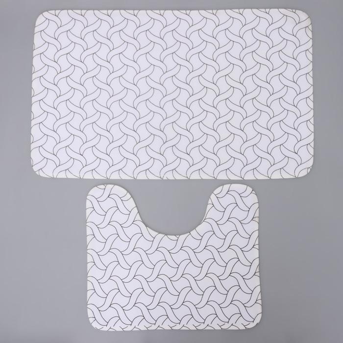 Набор ковриков для ванной и туалета Доляна «Винель», 2 шт: 40×50, 50×80 см, цвет МИКС Набор ковриков для ванной и туалета Доляна «Винель», 2 шт: 40×50, 50×80 см, цвет МИКС