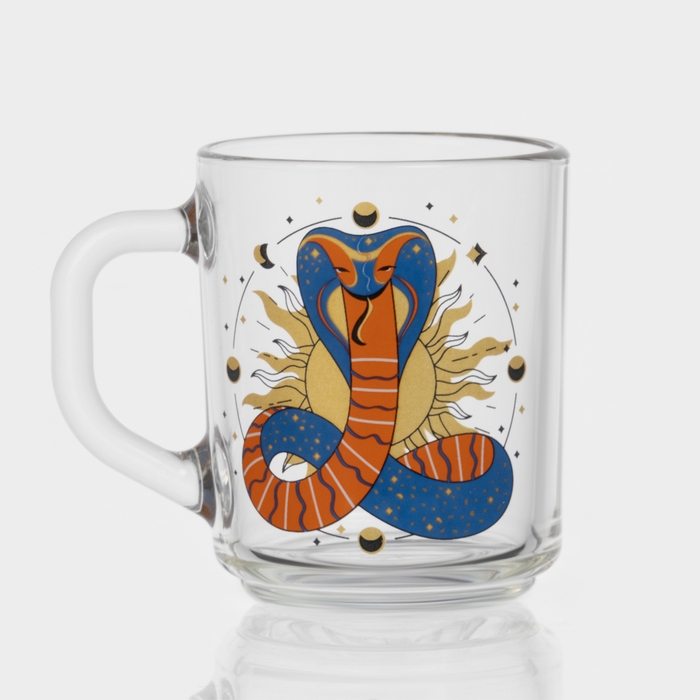 Кружка стеклянная чайная «Мистические змеи», 200 мл, МИКС