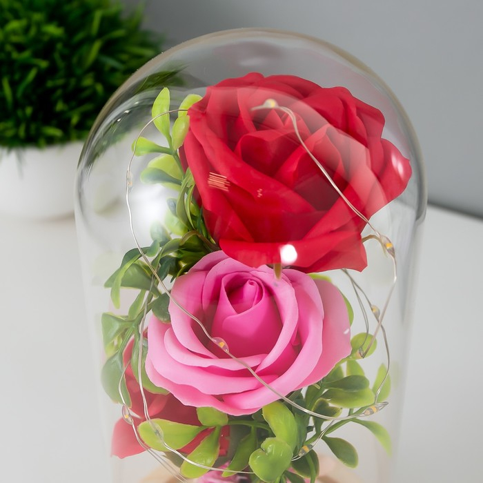 Ночник-колба Ночник-колба "Три розы" LED от батареек 3хААА 11х11х21,5 см RISALUX