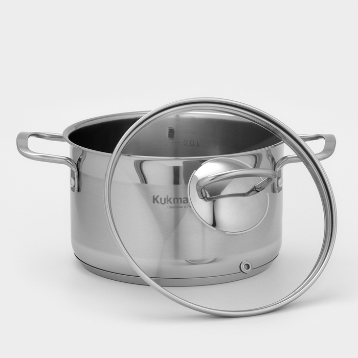 Кастрюля ORION, 2.5 л, d=18 см, стеклянная крышка, капсульное дно, индукция Кастрюля ORION, 2.5 л, d=18 см, стеклянная крышка, капсульное дно, индукция