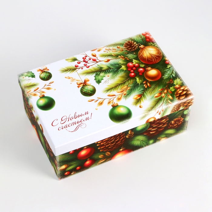 Набор подарочных новогодних коробок 10 в 1 Набор подарочных новогодних коробок 10 в 1 "Ёлочные игрушки", 32,5 х 20 х 12,5 - 12 х 7 х 4 см. Новый год