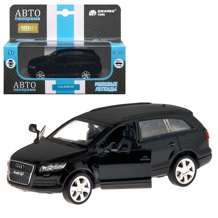 Машина металлическая Audi Q7 1:43, инерция, открываются двери, цвет чёрный Машина металлическая Audi Q7 1:43, инерция, открываются двери, цвет чёрный