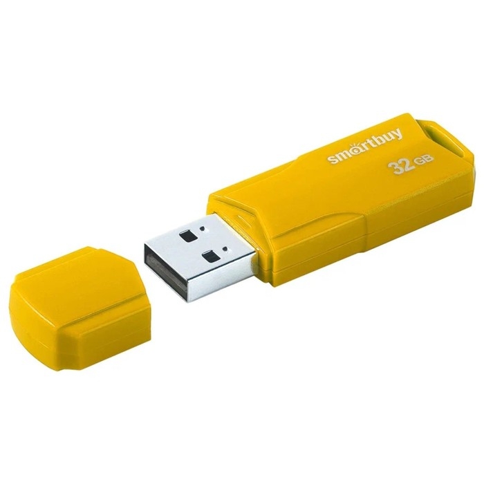 Флешка SmartBuy CLUE Yellow, 32 Гб, USB 2.0, чт до 25 Мб/с, зап до 15 Мб/с, жёлтая Флешка SmartBuy CLUE Yellow, 32 Гб, USB 2.0, чт до 25 Мб/с, зап до 15 Мб/с, жёлтая