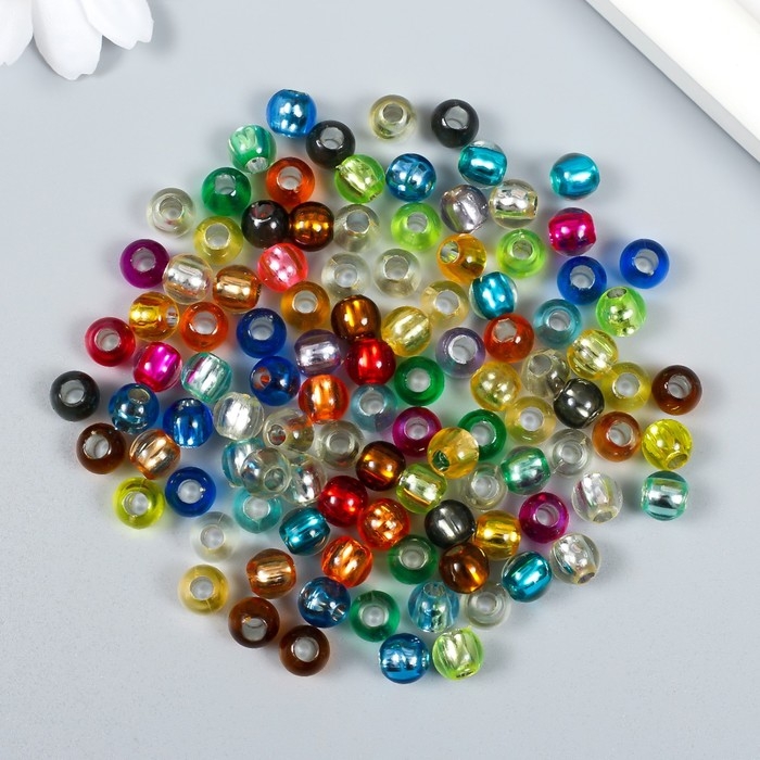 Бусины для творчества пластик Бусины для творчества пластик "Шарик. Переливы" набор 20 гр d=0,8 см