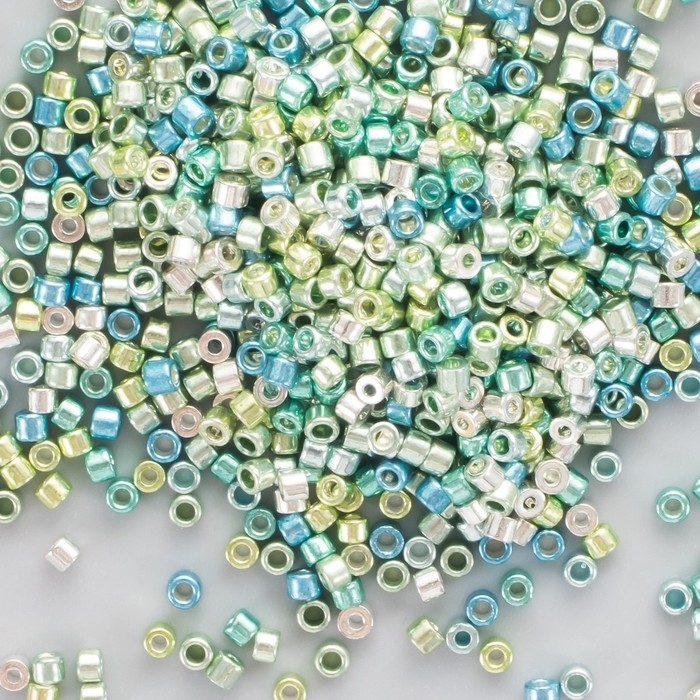 Бисер стекло 11/0  Бисер стекло 11/0 "Цилиндр. Сине-зелёный глянец" 10 гр