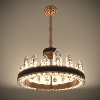 Люстра "Кристалл" LED 50Вт 3000К черно-золотой 50х50х35-155 см BayerLux