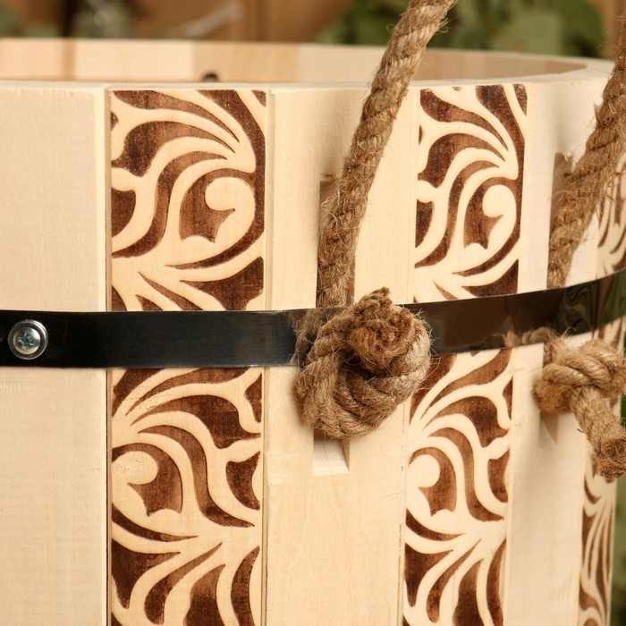 Запарник из липы, 18 л,  пластиковая вставка, ручка-веревка (Рисунок  1) Запарник из липы, 18 л,  пластиковая вставка, ручка-веревка (Рисунок  1)