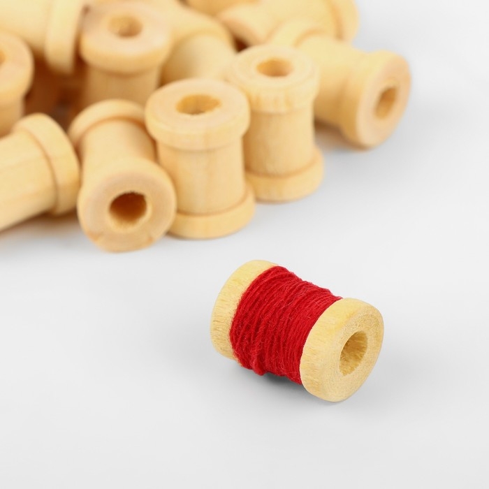 Набор деревянных катушек без покрытия, 50 шт, d = 0,9 × 1,2 см Набор деревянных катушек без покрытия, 50 шт, d = 0,9 × 1,2 см